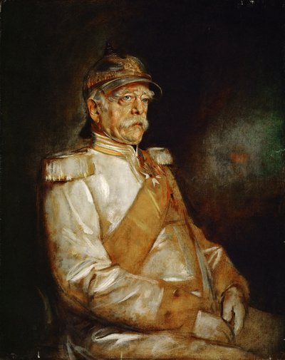 Chancellor Otto von Bismarck in Uniform with Prussian Helmet by Franz von Lenbach